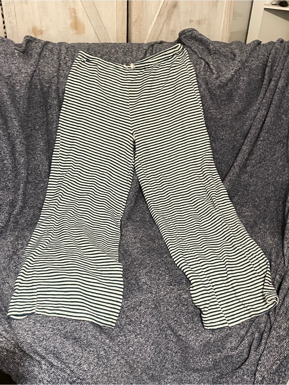 Zara Black & White Striped Wide-Leg Pants